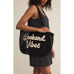 NEW Z SUPPLY spring jute tote bag in black